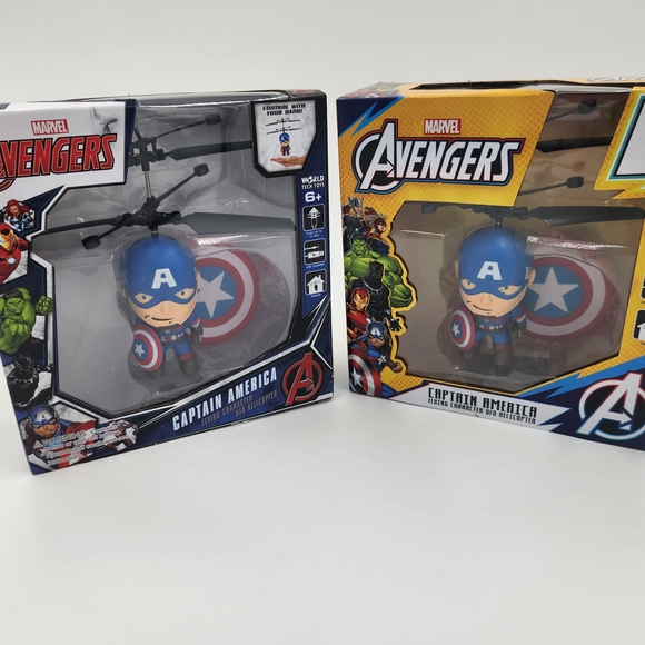 Bundle Of 2 Marvel Avengers Captain America Flying Toy - Picture 1 of 8